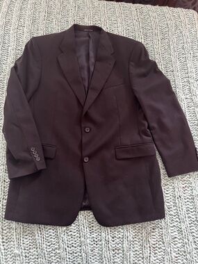 Classic Men's Black Pin Striped Wool Blazer